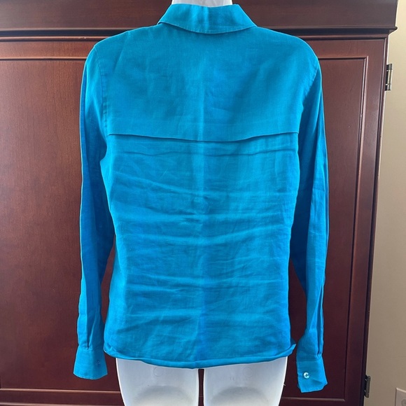 Excellent condition linen Dana Buchanan button down top - Picture 3 of 4